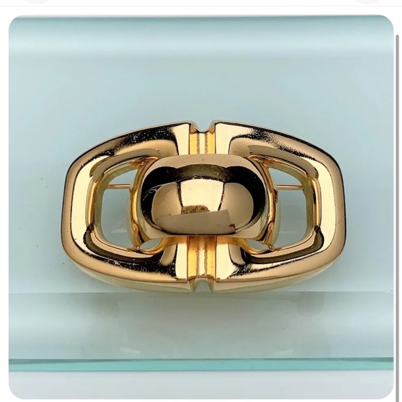 CHRISTIAN DIOR 1970s Germany CD logo gold brooch pin - Picture 1 of 7